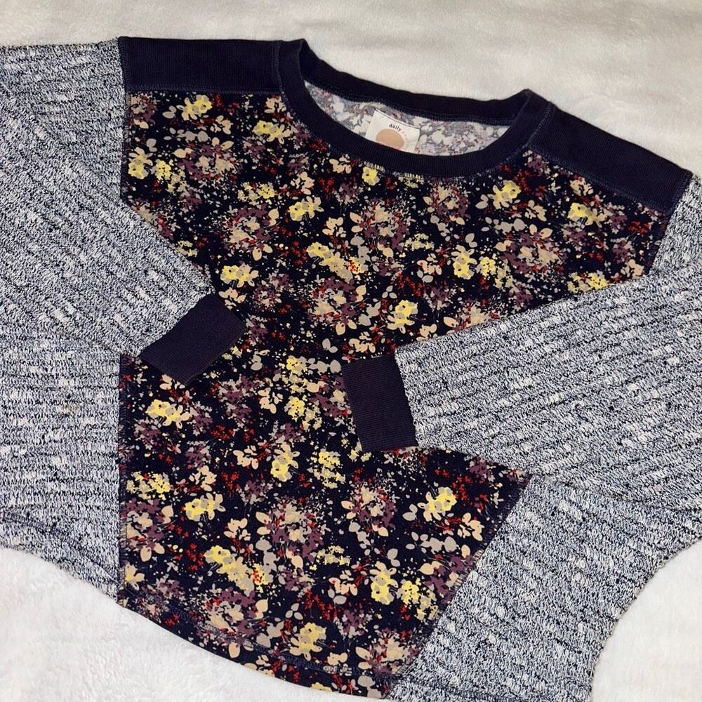Anthropologie Daily Practice XS Splatter Floral Colorful Sweater Gently Worn